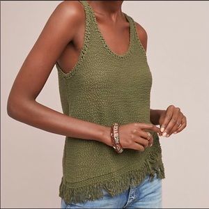 Anthropologie knit fringe top